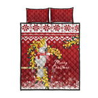 Australia Sulphur-crested Cockatoo Christmas Quilt Bed Set Aussie Golden Wattle Merry Xmas