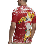 Australia Sulphur-crested Cockatoo Christmas Personalised Rugby Jersey Aussie Golden Wattle Merry Xmas