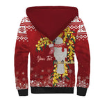 Australia Sulphur-crested Cockatoo Christmas Personalised Sherpa Hoodie Aussie Golden Wattle Merry Xmas