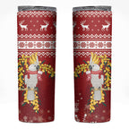 Australia Sulphur-crested Cockatoo Christmas Skinny Tumbler Aussie Golden Wattle Merry Xmas