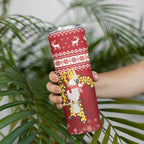 Australia Sulphur-crested Cockatoo Christmas Skinny Tumbler Aussie Golden Wattle Merry Xmas
