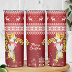 Australia Sulphur-crested Cockatoo Christmas Skinny Tumbler Aussie Golden Wattle Merry Xmas