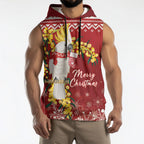 Australia Sulphur-crested Cockatoo Christmas Personalised Sleeveless Hoodie Aussie Golden Wattle Merry Xmas