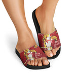 Australia Sulphur-crested Cockatoo Christmas Slide Sandals Aussie Golden Wattle Merry Xmas