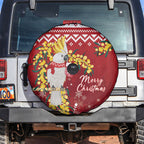 Australia Sulphur-crested Cockatoo Christmas Spare Tire Cover Aussie Golden Wattle Merry Xmas