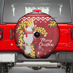 Australia Sulphur-crested Cockatoo Christmas Spare Tire Cover Aussie Golden Wattle Merry Xmas