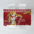Australia Sulphur-crested Cockatoo Christmas Tablecloth Aussie Golden Wattle Merry Xmas