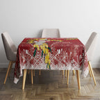 Australia Sulphur-crested Cockatoo Christmas Tablecloth Aussie Golden Wattle Merry Xmas