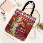 Australia Sulphur-crested Cockatoo Christmas Tote Bag Aussie Golden Wattle Merry Xmas