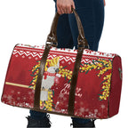 Australia Sulphur-crested Cockatoo Christmas Travel Bag Aussie Golden Wattle Merry Xmas