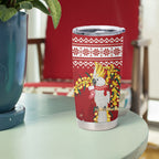 Australia Sulphur-crested Cockatoo Christmas Tumbler Cup Aussie Golden Wattle Merry Xmas