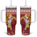 Australia Sulphur-crested Cockatoo Christmas Tumbler With Handle Aussie Golden Wattle Merry Xmas