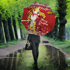 Australia Sulphur-crested Cockatoo Christmas Umbrella Aussie Golden Wattle Merry Xmas