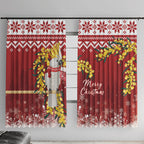 Australia Sulphur-crested Cockatoo Christmas Window Curtain Aussie Golden Wattle Merry Xmas