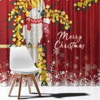 Australia Sulphur-crested Cockatoo Christmas Window Curtain Aussie Golden Wattle Merry Xmas