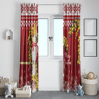 Australia Sulphur-crested Cockatoo Christmas Window Curtain Aussie Golden Wattle Merry Xmas