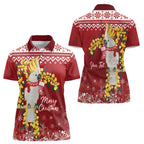 Australia Sulphur-crested Cockatoo Christmas Personalised Women Polo Shirt Aussie Golden Wattle Merry Xmas