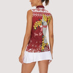 Australia Sulphur-crested Cockatoo Christmas Personalised Women Sleeveless Polo Shirt Aussie Golden Wattle Merry Xmas