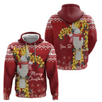 Australia Sulphur-crested Cockatoo Christmas Personalised Zip Hoodie Aussie Golden Wattle Merry Xmas