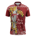 Australia Sulphur-crested Cockatoo Christmas Personalised Zipper Polo Shirt Aussie Golden Wattle Merry Xmas