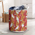 Australia Sulphur-crested Cockatoo Christmas Laundry Basket Aussie Golden Wattle Seamless Style