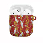 Australia Sulphur-crested Cockatoo Christmas AirPods Case Aussie Golden Wattle Seamless Style