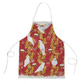 Australia Sulphur-crested Cockatoo Christmas Apron Aussie Golden Wattle Seamless Style