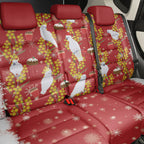 Australia Sulphur-crested Cockatoo Christmas Back Car Seat Cover Aussie Golden Wattle Seamless Style