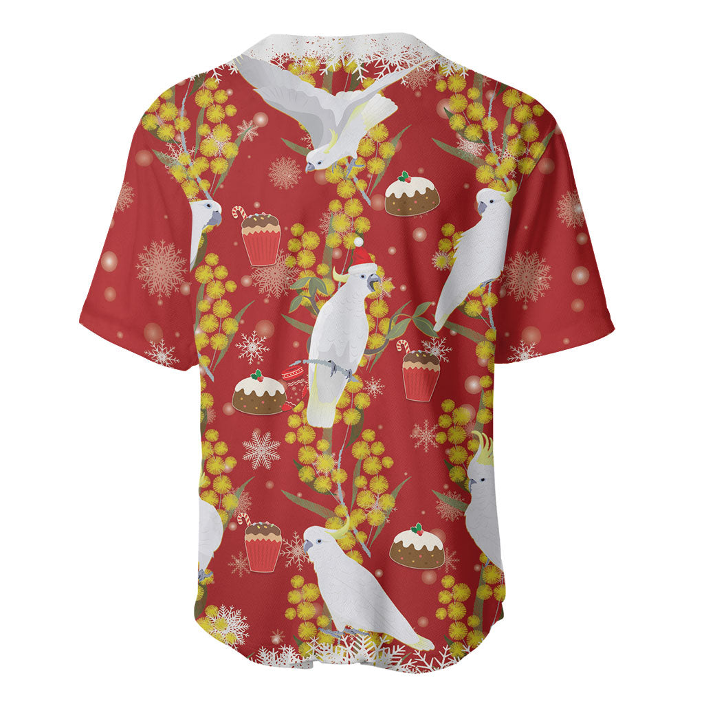 Australia Sulphur-crested Cockatoo Christmas Baseball Jersey Aussie Golden Wattle Seamless Style