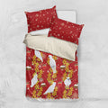 Australia Sulphur-crested Cockatoo Christmas Bedding Set Aussie Golden Wattle Seamless Style