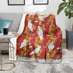 Australia Sulphur-crested Cockatoo Christmas Blanket Aussie Golden Wattle Seamless Style