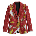 Australia Sulphur-crested Cockatoo Christmas Blazer Aussie Golden Wattle Seamless Style