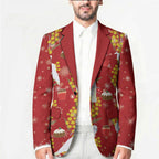 Australia Sulphur-crested Cockatoo Christmas Blazer Aussie Golden Wattle Seamless Style