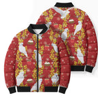 Australia Sulphur-crested Cockatoo Christmas Bomber Puffer Jacket Aussie Golden Wattle Seamless Style