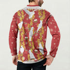 Australia Sulphur-crested Cockatoo Christmas Button Sweatshirt Aussie Golden Wattle Seamless Style