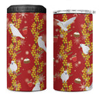 Australia Sulphur-crested Cockatoo Christmas 4 in 1 Can Cooler Tumbler Aussie Golden Wattle Seamless Style