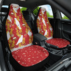 Australia Sulphur-crested Cockatoo Christmas Car Seat Cover Aussie Golden Wattle Seamless Style