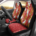 Australia Sulphur-crested Cockatoo Christmas Car Seat Cover Aussie Golden Wattle Seamless Style