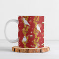 Australia Sulphur-crested Cockatoo Christmas Ceramic Mug Aussie Golden Wattle Seamless Style