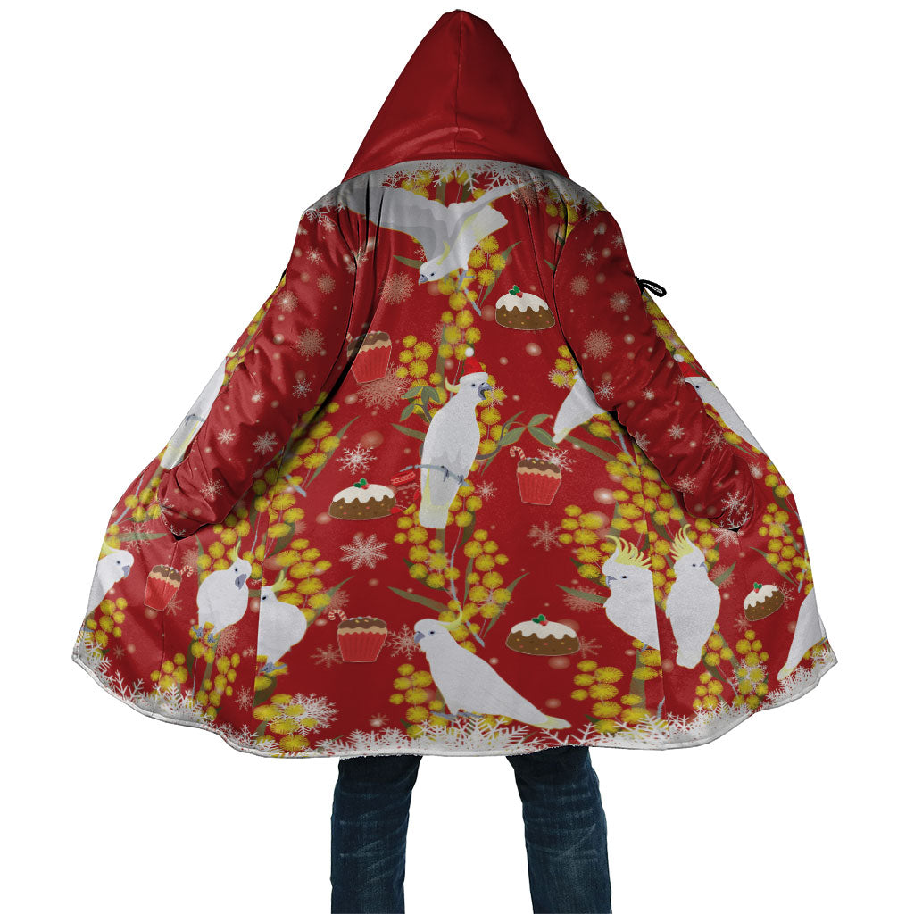 Australia Sulphur-crested Cockatoo Christmas Cloak Aussie Golden Wattle Seamless Style
