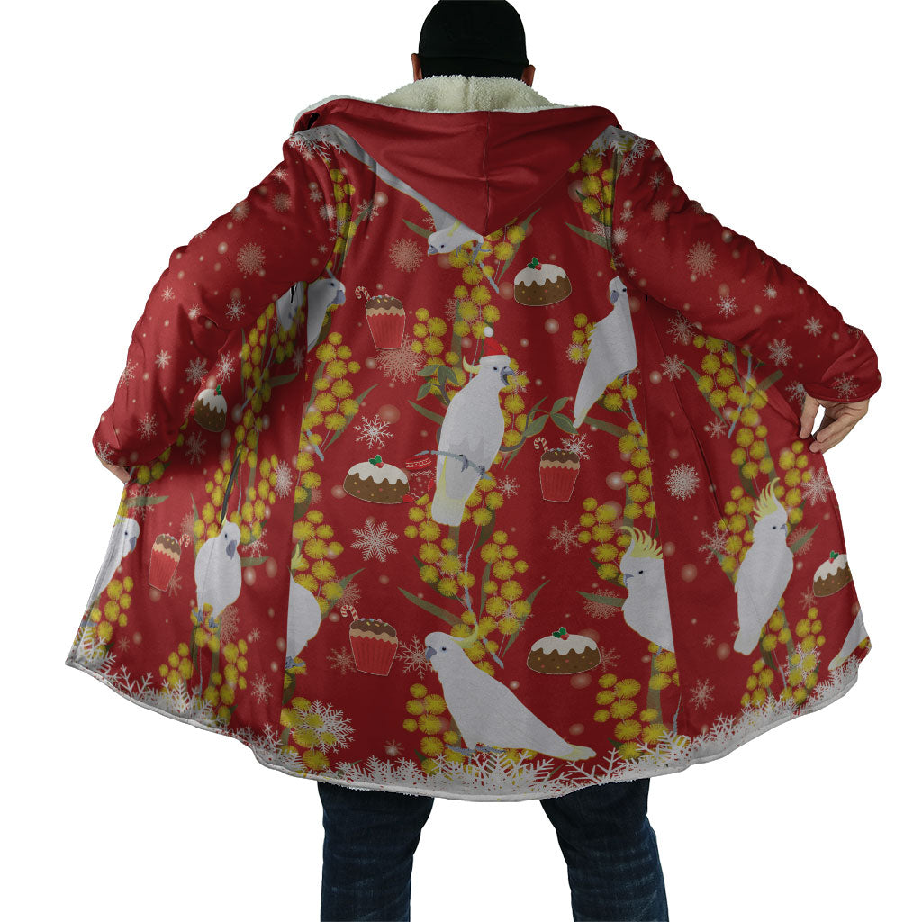 Australia Sulphur-crested Cockatoo Christmas Cloak Aussie Golden Wattle Seamless Style