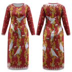 Australia Sulphur-crested Cockatoo Christmas Couples Matching Long Sleeve Bodycon Dress and Hawaiian Shirt Aussie Golden Wattle Seamless Style LT22