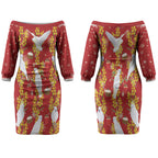 Australia Sulphur-crested Cockatoo Christmas Couples Matching Off The Shoulder Long Sleeve Dress and Hawaiian Shirt Aussie Golden Wattle Seamless Style LT22