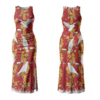 Australia Sulphur-crested Cockatoo Christmas Couples Matching Tank Maxi Dress and Hawaiian Shirt Aussie Golden Wattle Seamless Style LT22