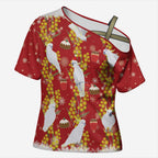 Australia Sulphur-crested Cockatoo Christmas Cross Shoulder Shirt Aussie Golden Wattle Seamless Style