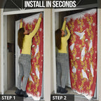 Australia Sulphur-crested Cockatoo Christmas Door Cover Aussie Golden Wattle Seamless Style