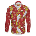 Australia Sulphur-crested Cockatoo Christmas Family Matching Off Shoulder Maxi Dress and Hawaiian Shirt Aussie Golden Wattle Seamless Style