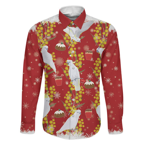 Australia Sulphur-crested Cockatoo Christmas Family Matching Summer Maxi Dress and Hawaiian Shirt Aussie Golden Wattle Seamless Style
