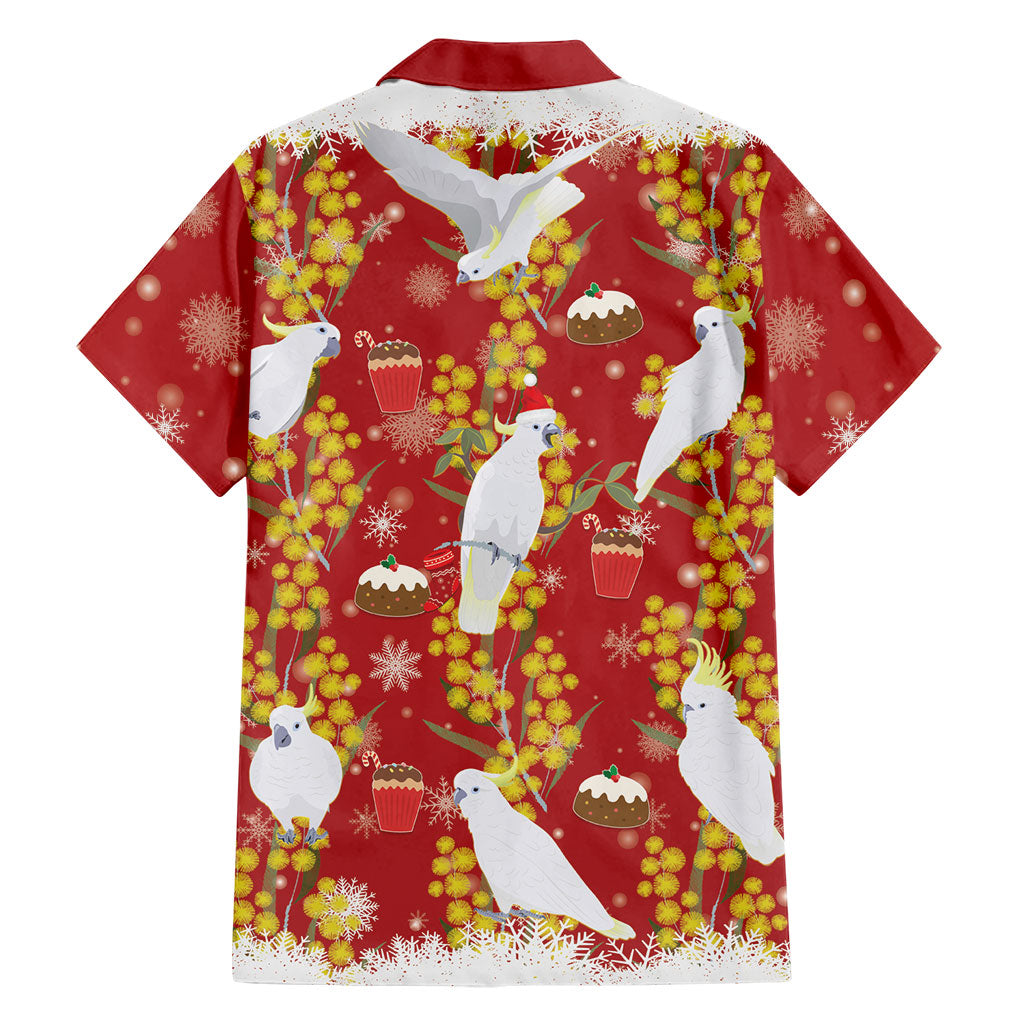 Australia Sulphur-crested Cockatoo Christmas Family Matching Tank Maxi Dress and Hawaiian Shirt Aussie Golden Wattle Seamless Style