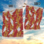 Australia Sulphur-crested Cockatoo Christmas Garden Flag Aussie Golden Wattle Seamless Style